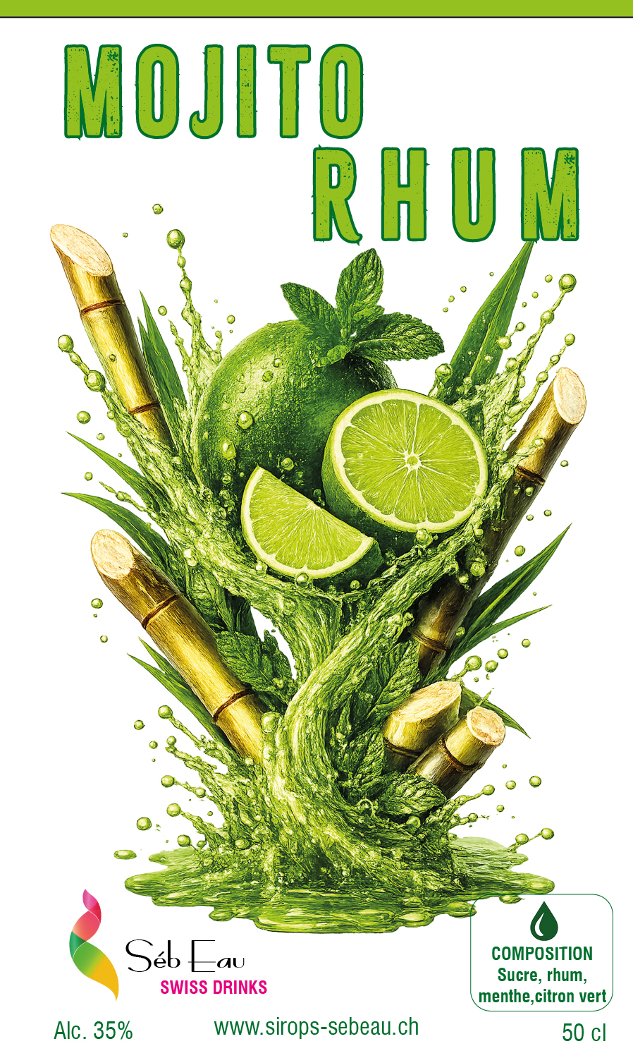 Etiquette Mojito Rhum 120x76